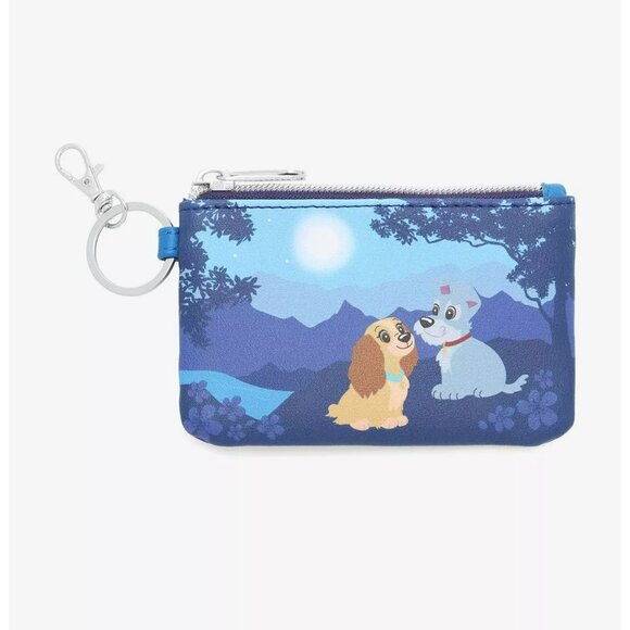 Loungefly Disney Lady And The Tramp Moonlight Stroll Backpack and ID Holder NWT - Picture 2 of 6